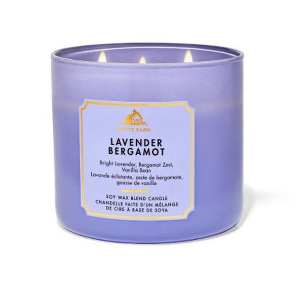 WHITE BARN LAVENDER BERGAMOT 3-WICK CANDLE باث اند بدي ورك شمعة عطرية